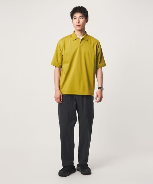 green label relaxing(グリーンレーベルリラクシング)の「コットン ナイロン ツイル GJ 1P ワイド パンツ W3(その他パンツ・メンズ・ダークブラウン/ベージュ/ネイビー・L/M/XL/S)」の9枚目の写真