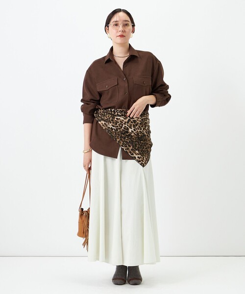NOLLEY’S(ノーリーズ)の「《UVカット/防シワ》ウォッシャブルスエードライクシャツ(シャツ/ブラウス・レディース・ベージュ/ダークブラウン・FREE)」の8枚目の写真