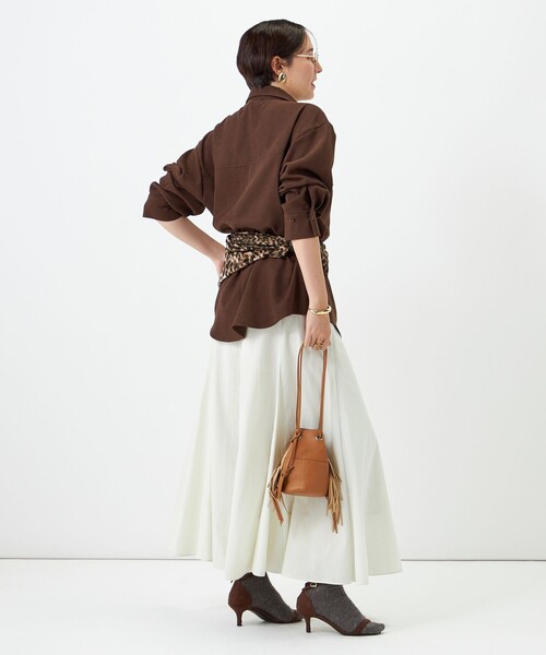 NOLLEY’S(ノーリーズ)の「《UVカット/防シワ》ウォッシャブルスエードライクシャツ(シャツ/ブラウス・レディース・ベージュ/ダークブラウン・FREE)」の10枚目の写真