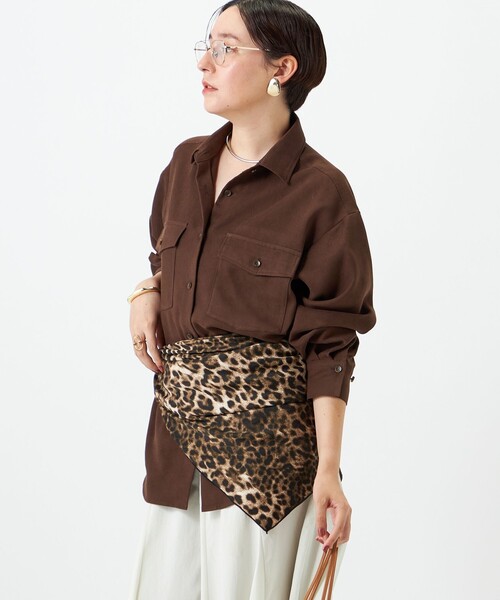 NOLLEY’S(ノーリーズ)の「《UVカット/防シワ》ウォッシャブルスエードライクシャツ(シャツ/ブラウス・レディース・ベージュ/ダークブラウン・FREE)」の15枚目の写真