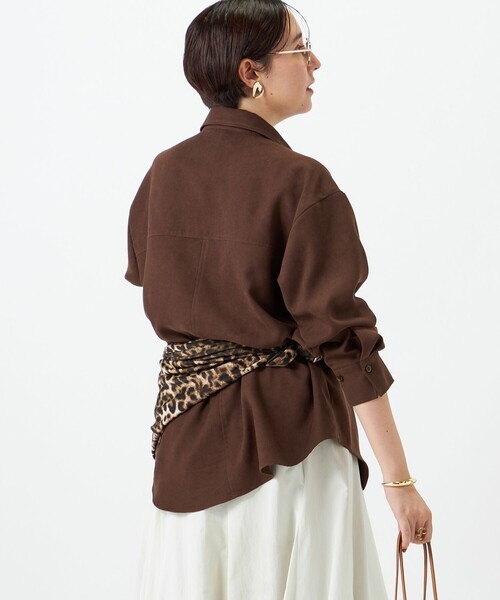 NOLLEY’S(ノーリーズ)の「《UVカット/防シワ》ウォッシャブルスエードライクシャツ(シャツ/ブラウス・レディース・ベージュ/ダークブラウン・FREE)」の17枚目の写真