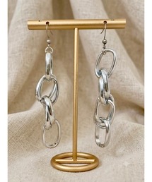 【Flower】シンプルアクリルチェーンピアス(MA)