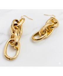 【Flower】シンプルアクリルチェーンピアス(MA)