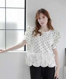 M y u（ミュー）の「ドットブルームトップス（Tシャツ/カットソー）」