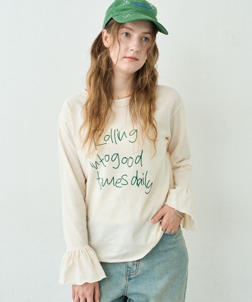 CIAOPANIC TYPY(チャオパニックティピー)の「∴ドライタッチシアー袖フレア手書きロゴTee(Tシャツ/カットソー・レディース・ホワイト/ブラック/アイボリー・ONE SIZE)」の15枚目の写真