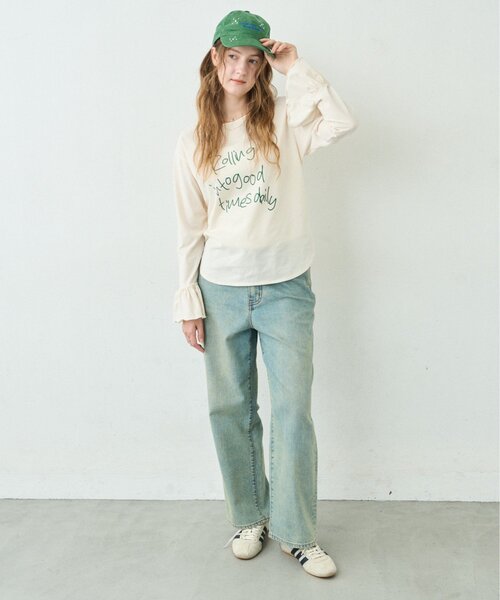 CIAOPANIC TYPY(チャオパニックティピー)の「∴ドライタッチシアー袖フレア手書きロゴTee(Tシャツ/カットソー・レディース・ホワイト/ブラック/アイボリー・ONE SIZE)」の22枚目の写真