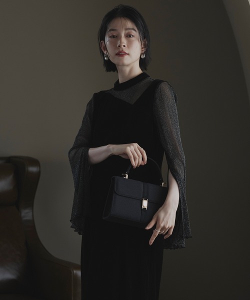 RUIRUE BOUTIQUE（ルイルエブティック）の「クラシカル ラメ ハンドバッグ ｜ レディースバッグ・結婚式バッグ・パーティー用バッグ・オケージョンバッグ・フォーマルバッグ・パーティーバッグ・鞄・ハンドバック・ショルダーバッグ（ハンドバッグ・レディース・ベージュ/ブラック/シルバー・FREE）」の11枚目の写真