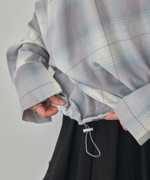 hunch(ハンチ)の「チェック柄 フーディーシャツ(シャツ/ブラウス・レディース・グレー系その他/ブラウン系その他/ブルー系その他・FREE)」の17枚目の写真