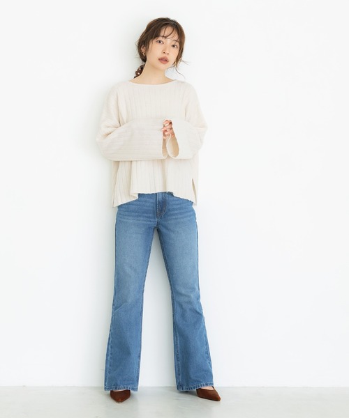 coca(coca)(コカ)の「\保温/ウールミックスワイドシルエットニットトップス(ニット/セーター・レディース・アイボリー/グレイッシュベージュ・M/L/S)」の3枚目の写真