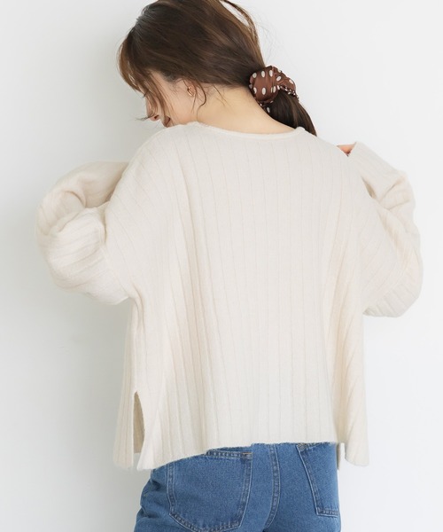 coca(coca)(コカ)の「\保温/ウールミックスワイドシルエットニットトップス(ニット/セーター・レディース・アイボリー/グレイッシュベージュ・M/L/S)」の6枚目の写真
