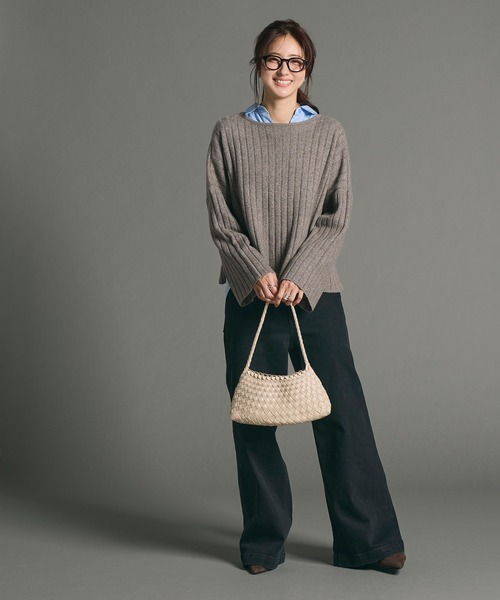 coca(coca)(コカ)の「\保温/ウールミックスワイドシルエットニットトップス(ニット/セーター・レディース・アイボリー/グレイッシュベージュ・M/L/S)」の9枚目の写真