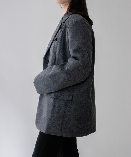 on:nue(オンニュ)の「【on:nue】ウール混メランジテーラードジャケット /26-27 AW COLLECTION(テーラードジャケット・レディース・グレー/ブラウン・FREE)」の6枚目の写真
