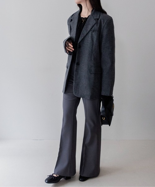 on:nue(オンニュ)の「【on:nue】ウール混メランジテーラードジャケット /26-27 AW COLLECTION(テーラードジャケット・レディース・グレー/ブラウン・FREE)」の11枚目の写真