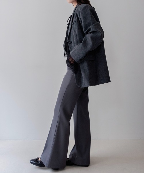 on:nue(オンニュ)の「【on:nue】ウール混メランジテーラードジャケット /26-27 AW COLLECTION(テーラードジャケット・レディース・グレー/ブラウン・FREE)」の12枚目の写真