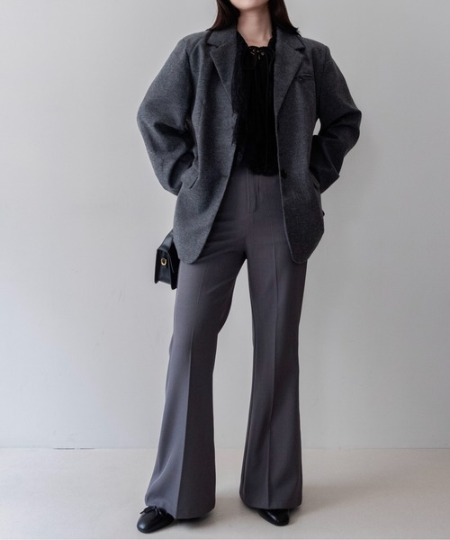 on:nue(オンニュ)の「【on:nue】ウール混メランジテーラードジャケット /26-27 AW COLLECTION(テーラードジャケット・レディース・グレー/ブラウン・FREE)」の13枚目の写真