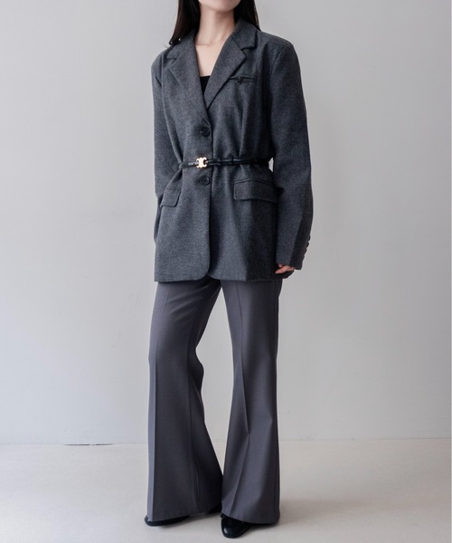 on:nue(オンニュ)の「【on:nue】ウール混メランジテーラードジャケット /26-27 AW COLLECTION(テーラードジャケット・レディース・グレー/ブラウン・FREE)」の15枚目の写真