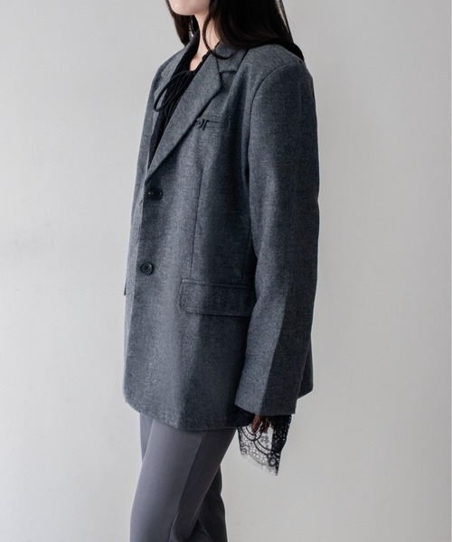 on:nue(オンニュ)の「【on:nue】ウール混メランジテーラードジャケット /26-27 AW COLLECTION(テーラードジャケット・レディース・グレー/ブラウン・FREE)」の8枚目の写真