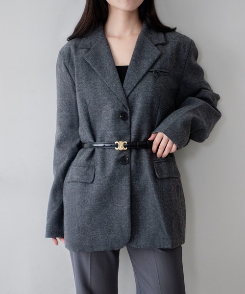 on:nue(オンニュ)の「【on:nue】ウール混メランジテーラードジャケット /26-27 AW COLLECTION(テーラードジャケット・レディース・グレー/ブラウン・FREE)」の9枚目の写真