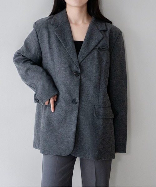 on:nue(オンニュ)の「【on:nue】ウール混メランジテーラードジャケット /26-27 AW COLLECTION(テーラードジャケット・レディース・グレー/ブラウン・FREE)」の10枚目の写真