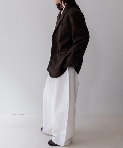 on:nue(オンニュ)の「【on:nue】ウール混メランジテーラードジャケット /26-27 AW COLLECTION(テーラードジャケット・レディース・グレー/ブラウン・FREE)」の18枚目の写真