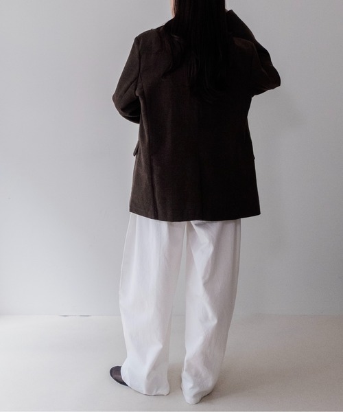 on:nue(オンニュ)の「【on:nue】ウール混メランジテーラードジャケット /26-27 AW COLLECTION(テーラードジャケット・レディース・グレー/ブラウン・FREE)」の19枚目の写真
