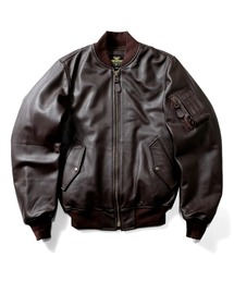 HOUSTON ヒューストン SHEEP LEATHER MA-1 FLIGHT JACKET シープレザー MA-1 フライトジャケット 本革 中綿入り