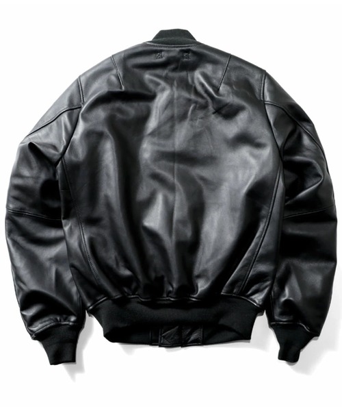 HOUSTON(ヒューストン)の「HOUSTON ヒューストン SHEEP LEATHER MA-1 FLIGHT JACKET シープレザー MA-1 フライトジャケット 本革 中綿入り(MA-1・メンズ・ブラック/ブラウン・XL/L/M/S)」の5枚目の写真