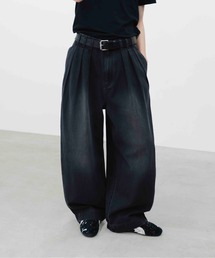 HONE（ホーン）の「3tuck curve wide denim pants / ３タックカーブワイドデニムパンツ（デニムパンツ）」