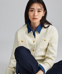 【軽やか】ブークレニットジャケット