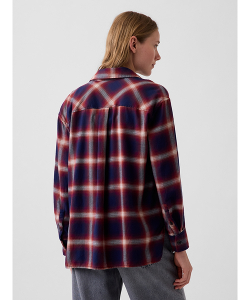 GAP(ギャップ)の「オーバーサイズ フランネルシャツ(シャツ/ブラウス・レディース・ブラック系その他/ブラウン系その他/マルチ・S/M/XS/L/XXS)」の19枚目の写真