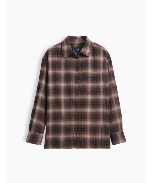 GAP(ギャップ)の「オーバーサイズ フランネルシャツ(シャツ/ブラウス・レディース・ブラック系その他/ブラウン系その他/マルチ・S/M/XS/L/XXS)」の5枚目の写真