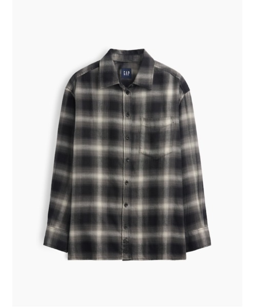 GAP(ギャップ)の「オーバーサイズ フランネルシャツ(シャツ/ブラウス・レディース・ブラック系その他/ブラウン系その他/マルチ・S/M/XS/L/XXS)」の7枚目の写真