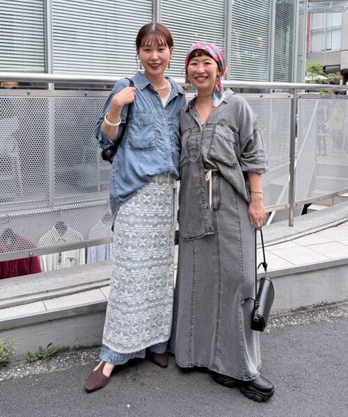 Remind me and forever(リマインドミーアンドフォーエバー)の「【接触冷感】リヨセルデニムマーメイドスカート(スカート・レディース・グレー/ネイビー/ブラック/ブラウン・FREE)」の18枚目の写真