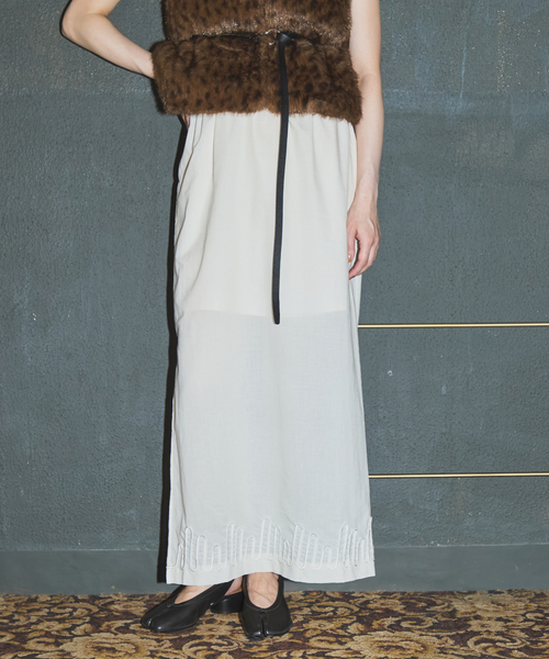JOURNAL STANDARD(ジャーナルスタンダード)の「【SALLY VINTAGE × JOURNAL STANDARD】SALLY ORGANDY SKIRT(スカート・レディース・ブラック/アイボリー・FREE)」の2枚目の写真