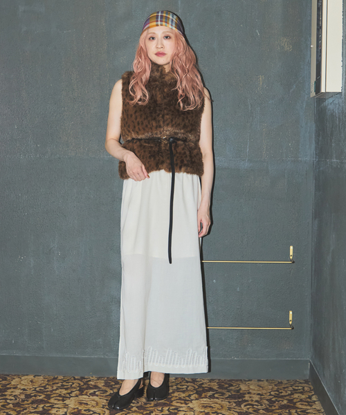 JOURNAL STANDARD(ジャーナルスタンダード)の「【SALLY VINTAGE × JOURNAL STANDARD】SALLY ORGANDY SKIRT(スカート・レディース・ブラック/アイボリー・FREE)」の4枚目の写真