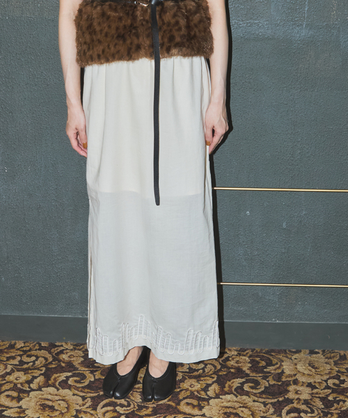 JOURNAL STANDARD(ジャーナルスタンダード)の「【SALLY VINTAGE × JOURNAL STANDARD】SALLY ORGANDY SKIRT(スカート・レディース・ブラック/アイボリー・FREE)」の6枚目の写真