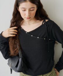 Kastane | 【WEB限定】スタッズデザイントップス(Tシャツ/カットソー)
