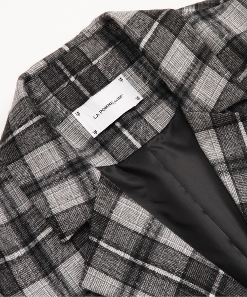 LA POMME petit(ラポミ・プチ)の「Check Frill Decorate Jacket/チェック柄フリルジャケット(テーラードジャケット・レディース・ブラウン/ブラック/ブルー・FREE)」の15枚目の写真