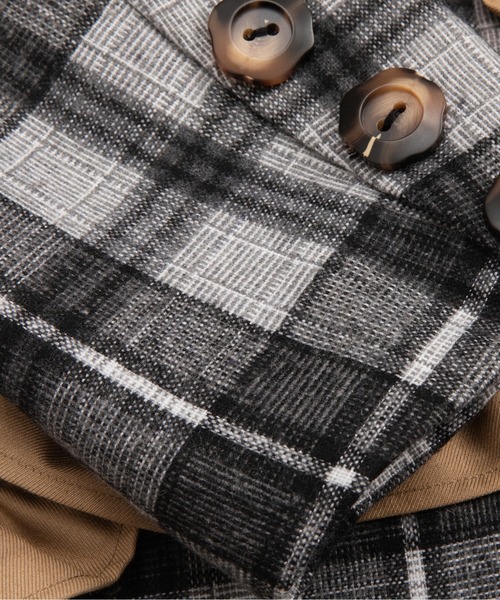 LA POMME petit(ラポミ・プチ)の「Check Frill Decorate Jacket/チェック柄フリルジャケット(テーラードジャケット・レディース・ブラウン/ブラック/ブルー・FREE)」の18枚目の写真