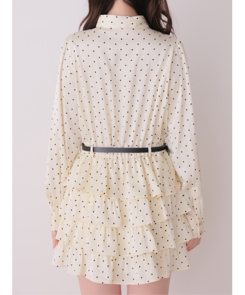 M me eme(エムミーエメ)の「Classical dot tiered onepiece(eme10727)(ワンピース・レディース・ブラック/ベージュ・FREE)」の11枚目の写真