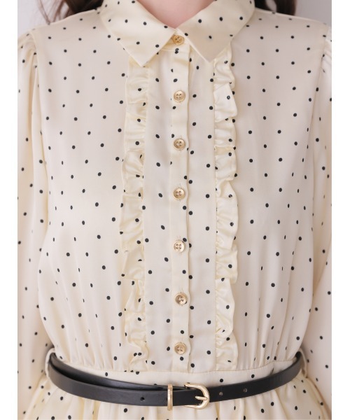 M me eme(エムミーエメ)の「Classical dot tiered onepiece(eme10727)(ワンピース・レディース・ブラック/ベージュ・FREE)」の13枚目の写真