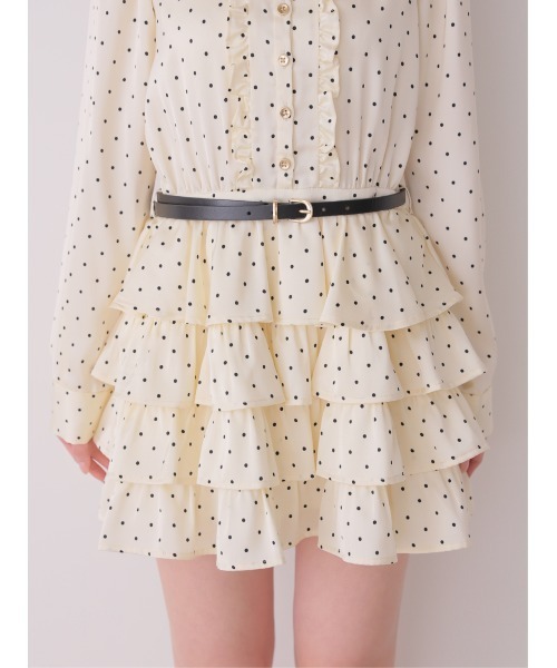 M me eme(エムミーエメ)の「Classical dot tiered onepiece(eme10727)(ワンピース・レディース・ブラック/ベージュ・FREE)」の14枚目の写真