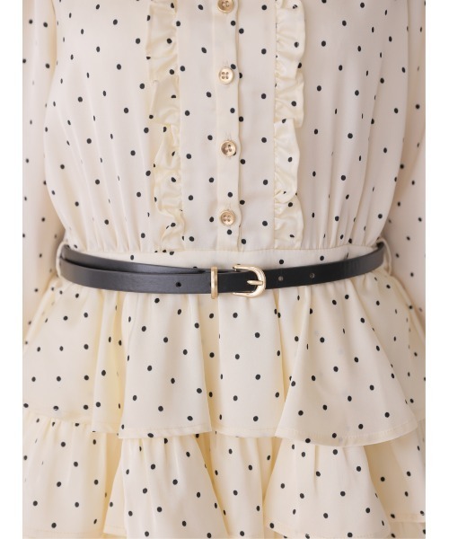 M me eme(エムミーエメ)の「Classical dot tiered onepiece(eme10727)(ワンピース・レディース・ブラック/ベージュ・FREE)」の15枚目の写真