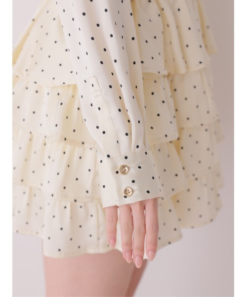M me eme(エムミーエメ)の「Classical dot tiered onepiece(eme10727)(ワンピース・レディース・ブラック/ベージュ・FREE)」の16枚目の写真