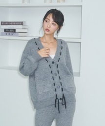 Lallana（ララーナ）の「Lame coco ribbon cardigan/ラメココリボンカーディガン（カーディガン/ボレロ）」