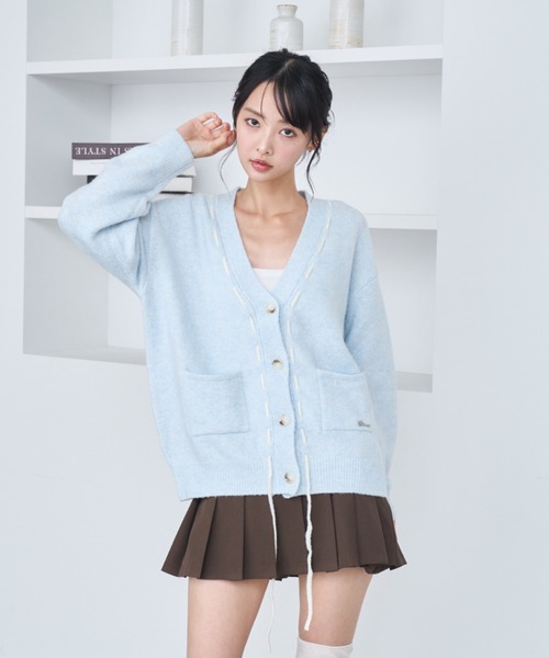 Lame coco ribbon cardigan/ラメココリボンカーディガン（カーディガン