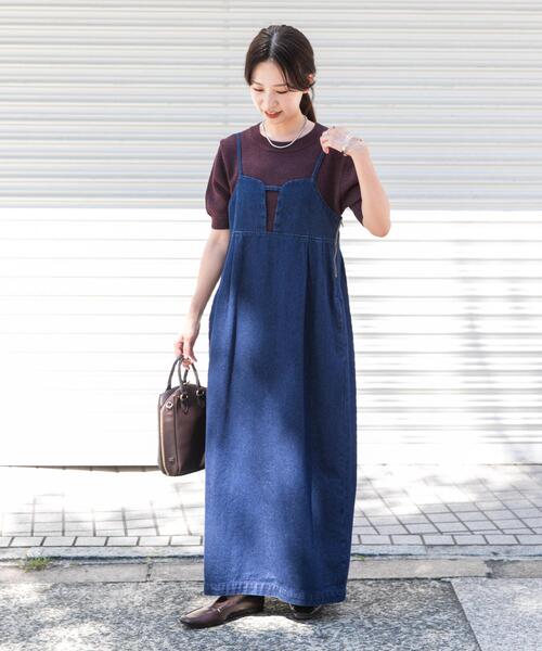 ITEMS URBANRESEARCH(アイテムズ アーバンリサーチ)の「デニムキャミワンピース(ワンピース・レディース・インディゴブルー/ブラック・FREE)」の1枚目の写真