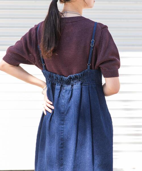 ITEMS URBANRESEARCH(アイテムズ アーバンリサーチ)の「デニムキャミワンピース(ワンピース・レディース・インディゴブルー/ブラック・FREE)」の14枚目の写真