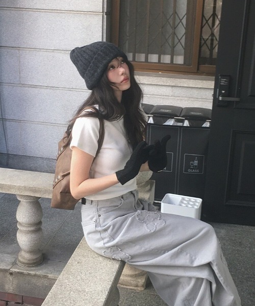 LAMPOON(ランプーン)の「フラワーデニムパンツ(デニムパンツ・レディース・グレー・LARGE/MEDIUM/SMALL)」の15枚目の写真