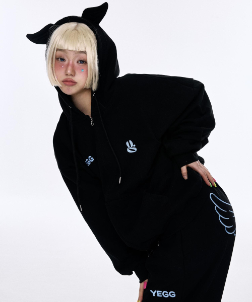 YEGG（イェグ）の「ウィングパンツブラック（スウェットパンツ・レディース・その他・FREE）」の3枚目の写真